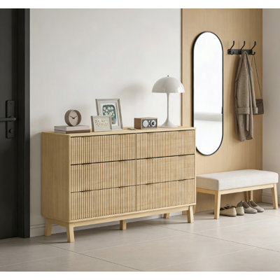 Closet Dresser,6 Drawer Double Dresser for Bedroom