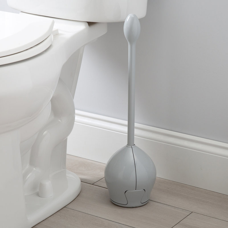 Gray Rust-Proof Tulip Toilet Bowl Brush with Holder