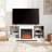 TV Stand Electric Fireplace Glass Shelves, 3D Fireplace TV Stand with LED Lights Wood with USB Charging Outlet Modern Television Table Center for TV up to 62", 58''W*15.5''D*24.4-973699583
