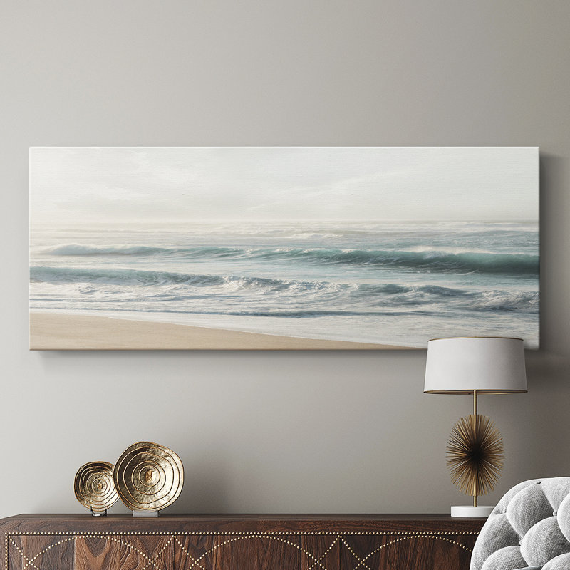 Douces vagues - Toile tendue avec châssis - Prêt à accrocher, H 12 po x l 30 po