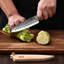 Couteau Santoku de 5,5 po Klaus Meyer Helix (avec gaine en bois)
