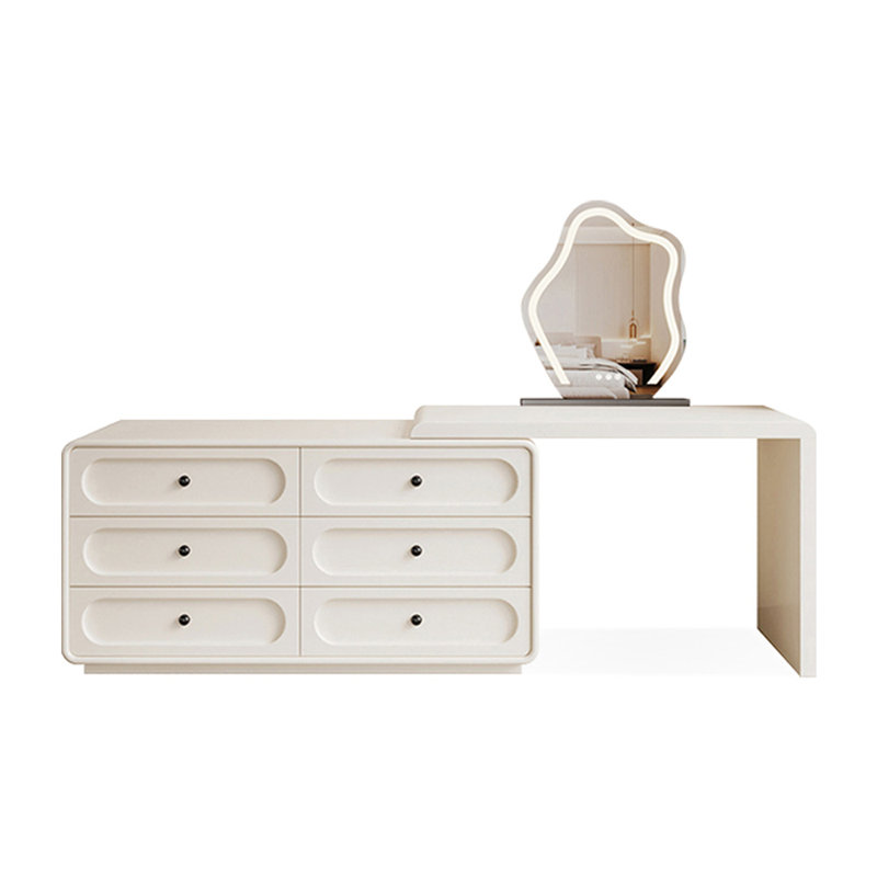 Coiffeuse avec miroir lumineux, 6 tiroirs