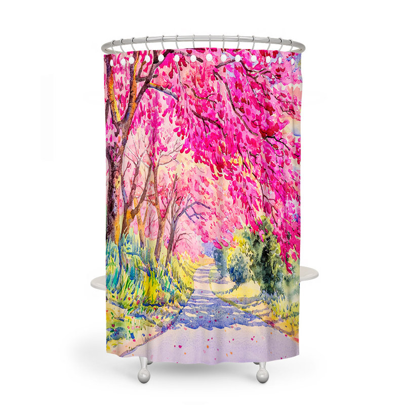 Rideau de douche simple à motif floral, H 83 po x l 70 po
