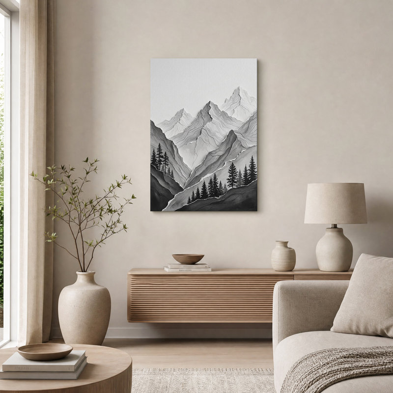 Art mural sur toile noir et blanc, H 40 po x l 28 po