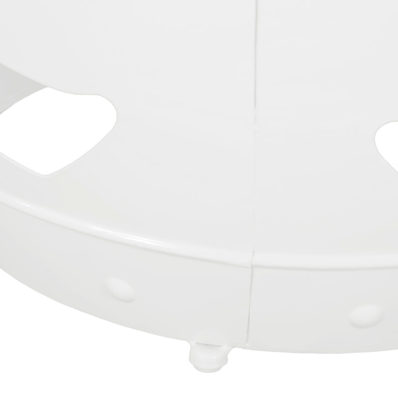 Table chic en fer blanc - Sans assemblage, style moderne idéal pour votre espace