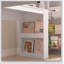 Bureau en L avec prise, bureau d'ordinateur avec tiroirs, bibliothèque et huche-726022952