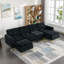 Canapé modulaire convertible en L avec repose-pieds mobile pour salon, appartement, bureau-1024705780