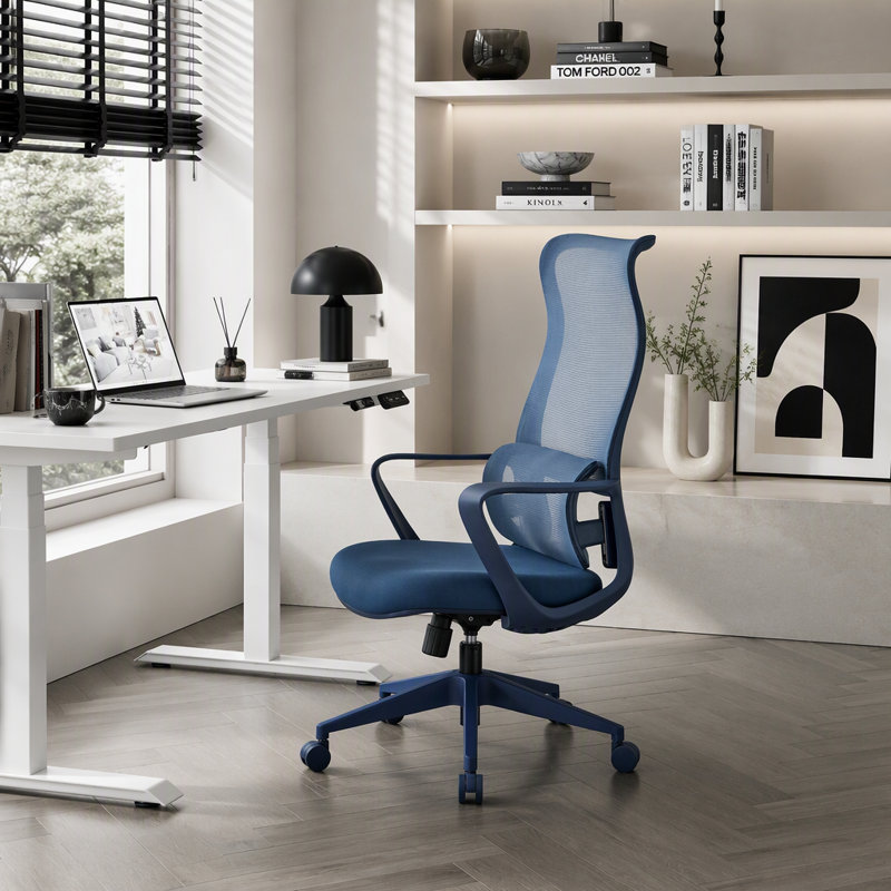 Chaise de bureau ergonomique pivotante réglable avec dossier de soutien conçue pour des séances de confort prolongées