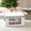 Green Polyester Ornament Chest with Cream Detail and Cardboard Inserts-1940320172