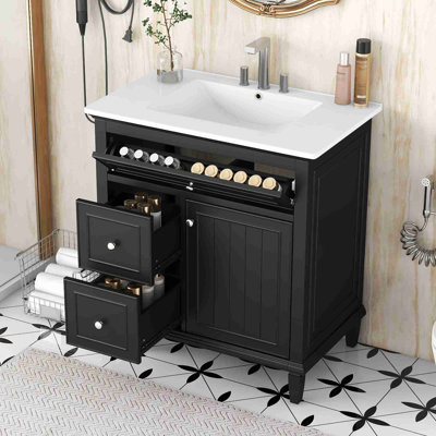 Bathroom Vanity with Flip Drawer