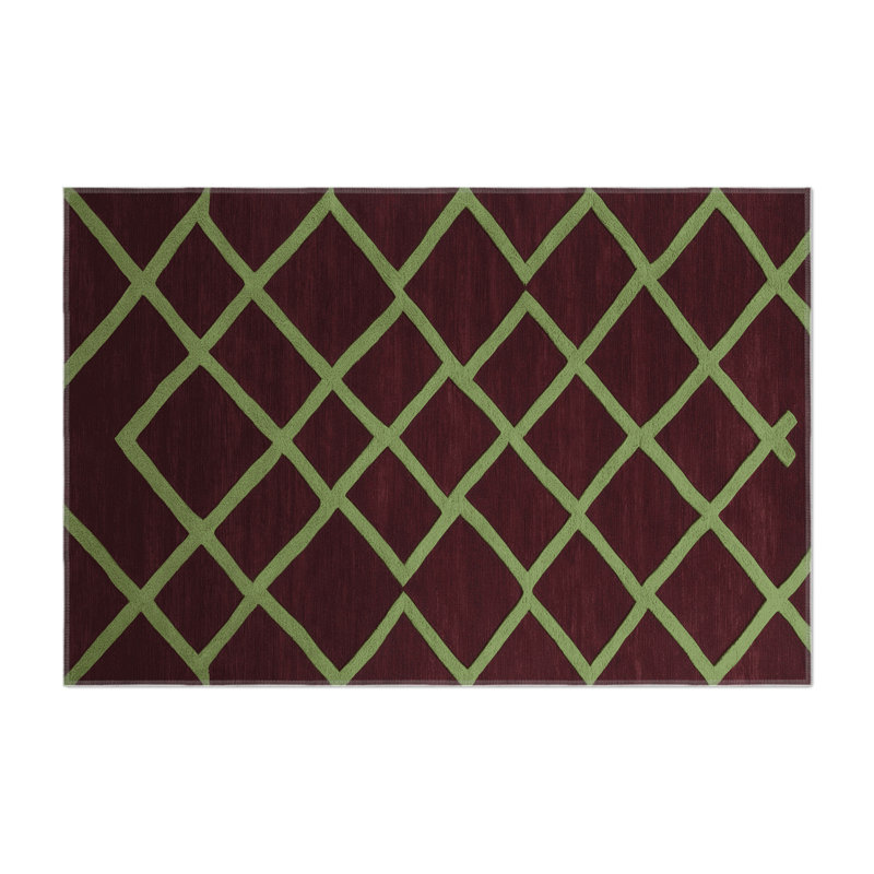 Tapis rouge intérieur et extérieur Trellis, Rond 5 pi