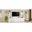 Meuble télé mural moderne en forme d'arche avec 6 tiroirs, grand meuble télé de style campagnard avec étagères pour téléviseurs jusqu'à 70 pouces.-1064683556