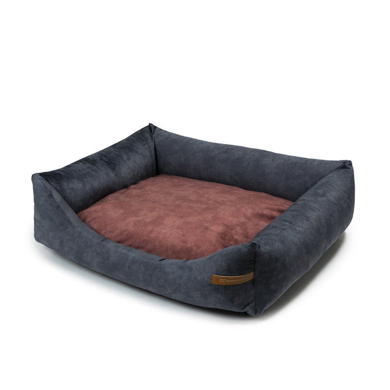 Orthopedic Polyester Pet Bed, 15cm H x 75cm W x 85cm D, Graphite/Red