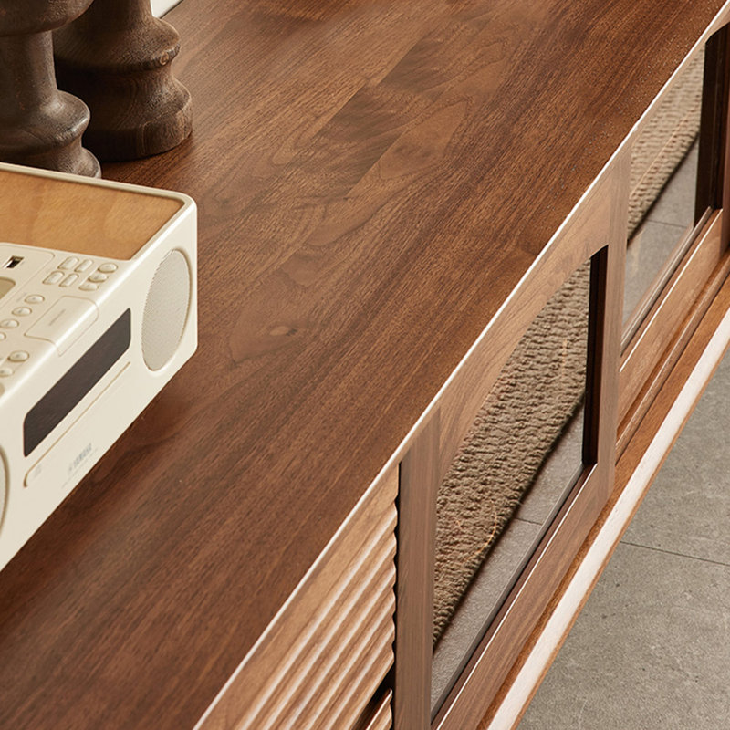 European style solid wood TV stand, 86.61"