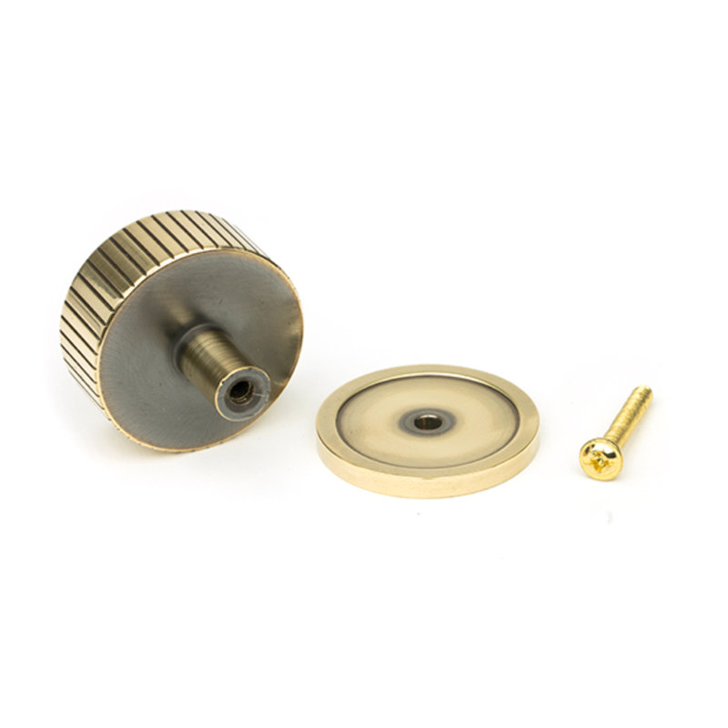 Matt Black Judd Cabinet Knob - 32Mm (Plain), 4 cm, Aged Brass