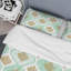 Ensemble de housse de couette à motif ikat Ogee vert et doré-1051604855