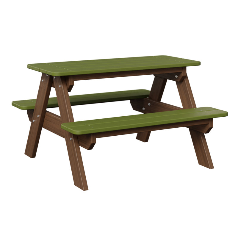 KIDS Outdoor - Piece Conversation Set, Kiwi Green Top/Antique Mahogany Base
