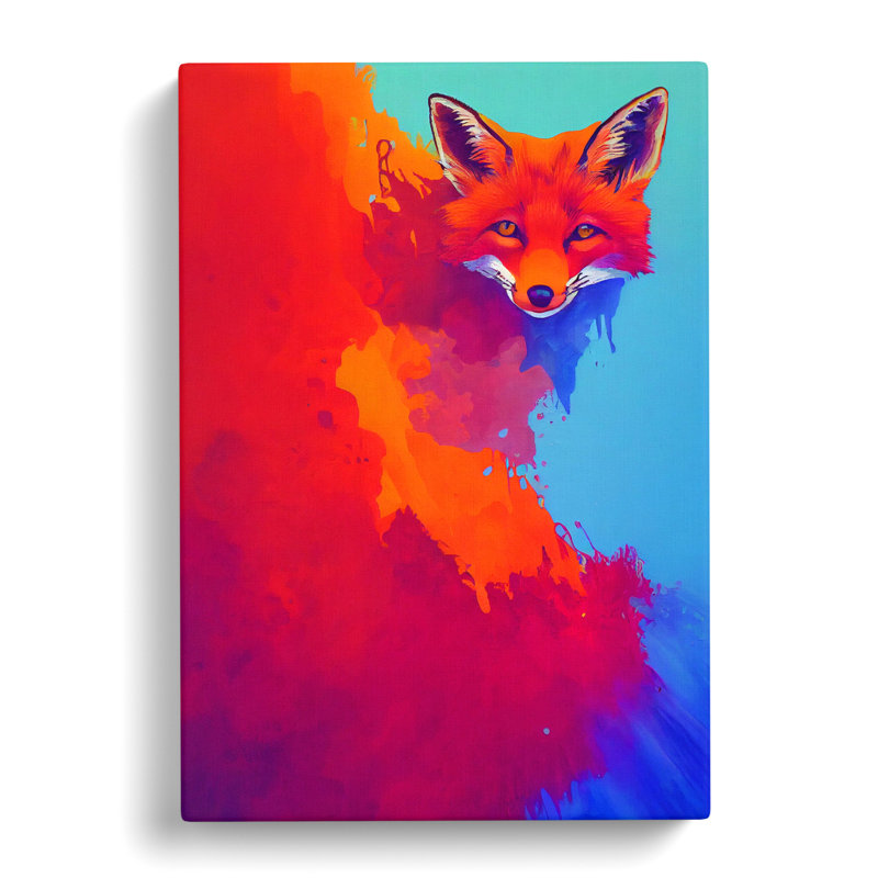 Fox Splash - Wrapped Canvas, 76cm H x 50cm W x 3cm D
