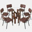 Ensemble de salle à manger rond 5 pièces en verre trempé avec chaises en similicuir-173839655-173839657