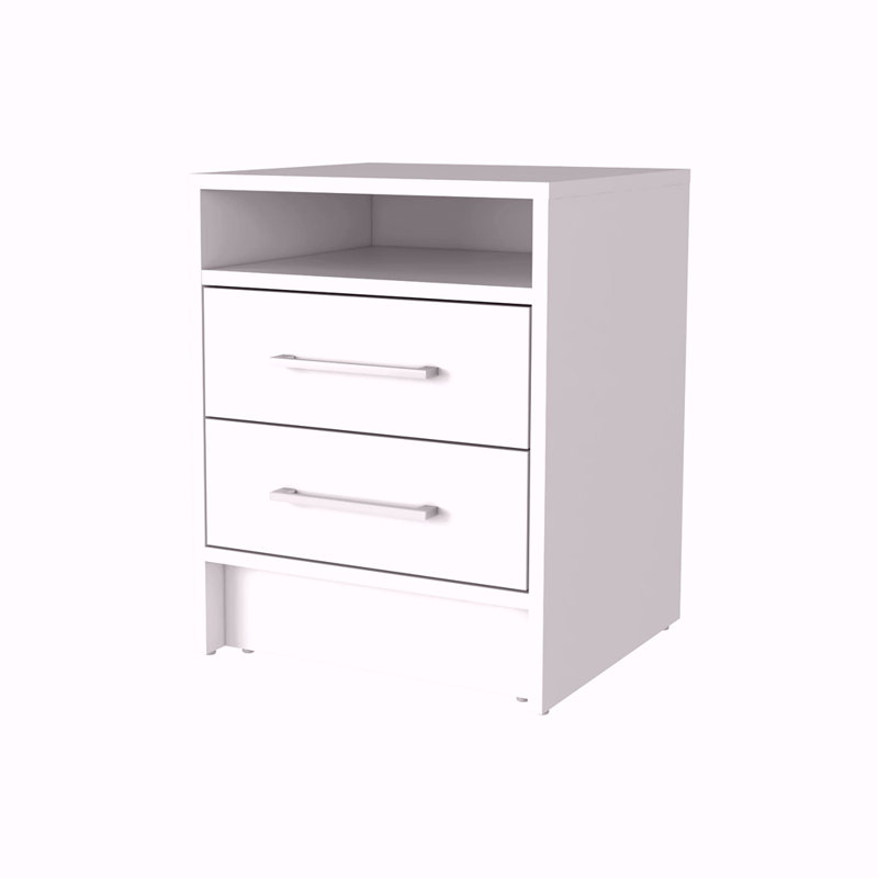 2-Drawer Nightstand, White