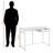 Cosmo White Finish One-Drawer Computer Desk with Metal Leg, 29.81" H X 42.13" W X 19.81" D
