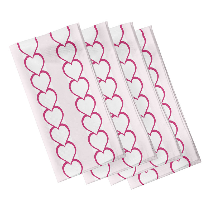 Polyester Geometric Square Napkin, 18" W x 18" L, Fuchsia