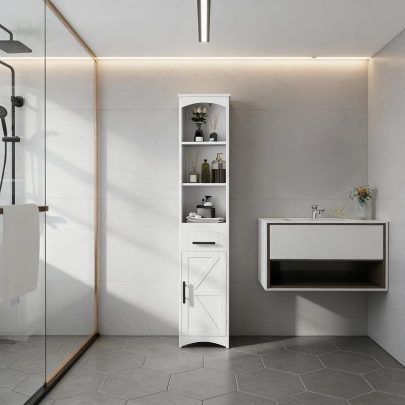 Armoire étroite avec tiroir, armoire de rangement haute et mince, buffet
