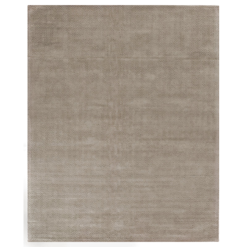 Pavo Tencel Chevron Area Rug in Beige, Rectangle 10' x 14'