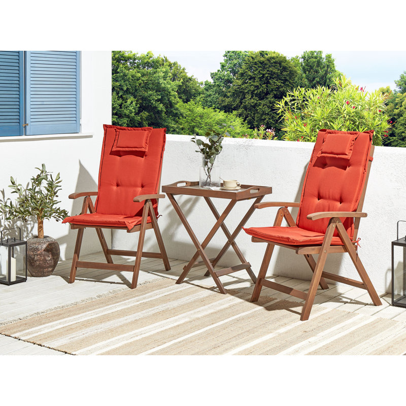 Copeland 2 - Person Garden Lounge Set with Cushions, Red