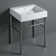 Britannia White/Polished Chrome Vitreous China Rectangular Console Bathroom Sink
