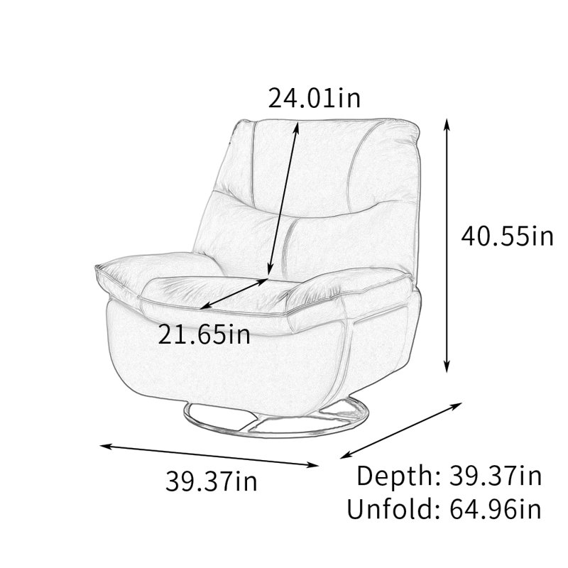 Fauteuil inclinable multifonctionnel avec rangement, Orange