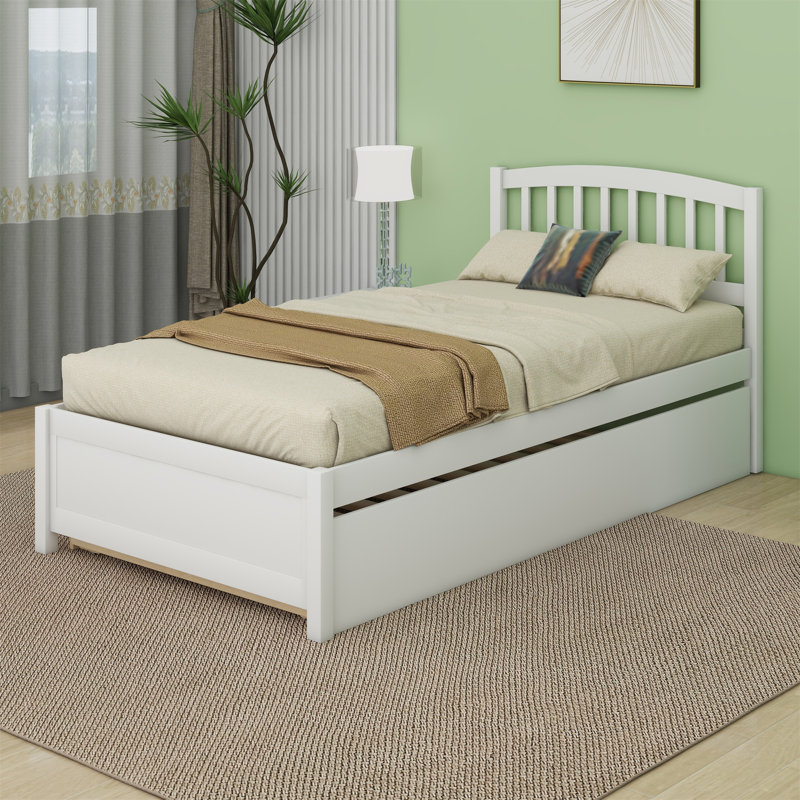 Onaigh Twin Wood Platform Bed with Trundle, Espresso