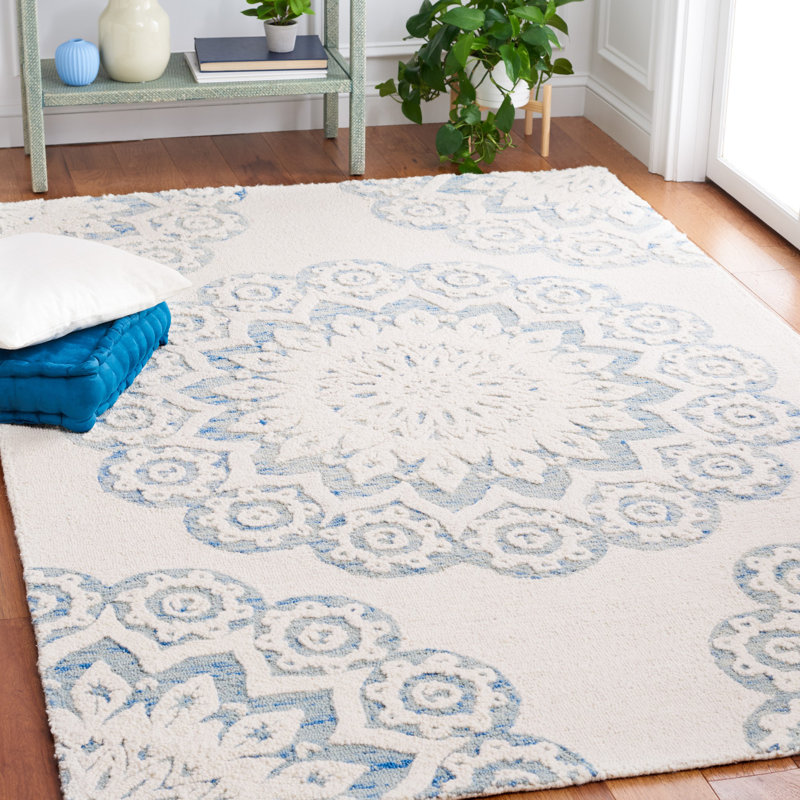 Tapis en laine et en coton tissé à la main Laduke , Rectangle de 5 pi x 8 pi
