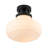Single-Light Ribbed Milk Glass Flush Mount