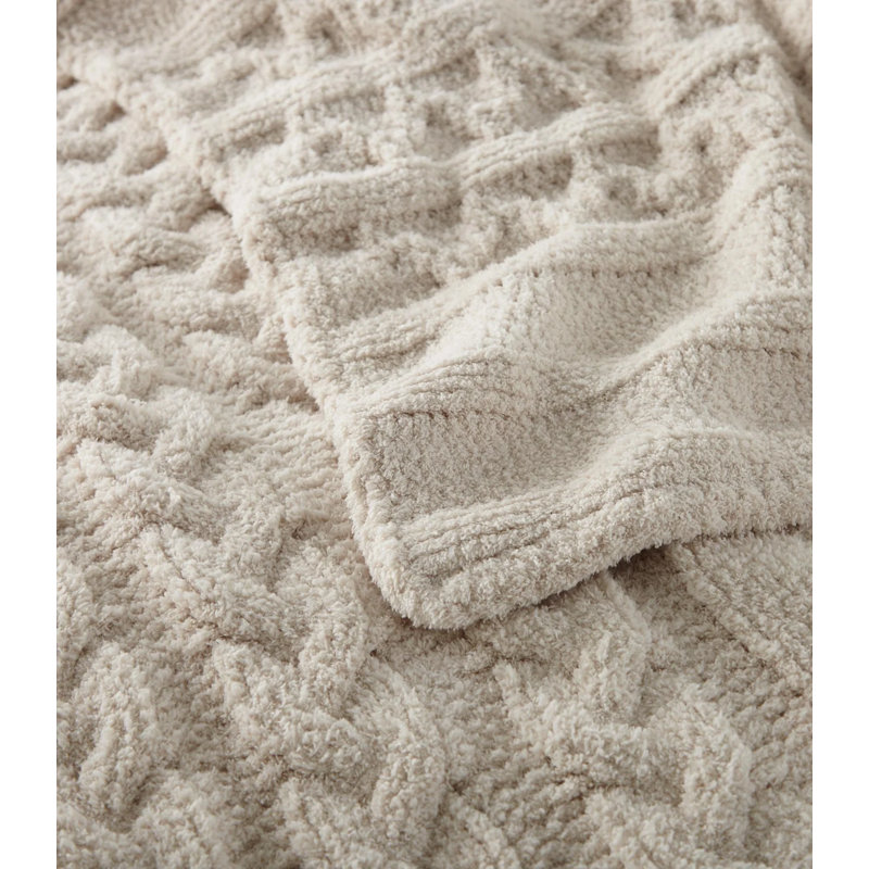 Cozy Cable Knit Throw, Linen