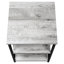 Table d'appoint de salon moderne avec stratifié gris et métal noir décoratif pour un look élégant