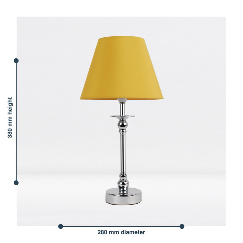 Lamons Metal Table Lamp, Ochre, Polished Chrome