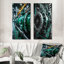 «Green Engine Power Plant Industrial Photo I», ensemble de 2 reproductions d'art murales modernes en métal