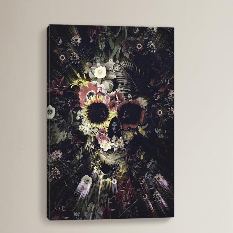 « jardin crâne » par ali gulec, impression sur toile tendue, H 26 po x l 18 po x P 1,5 po