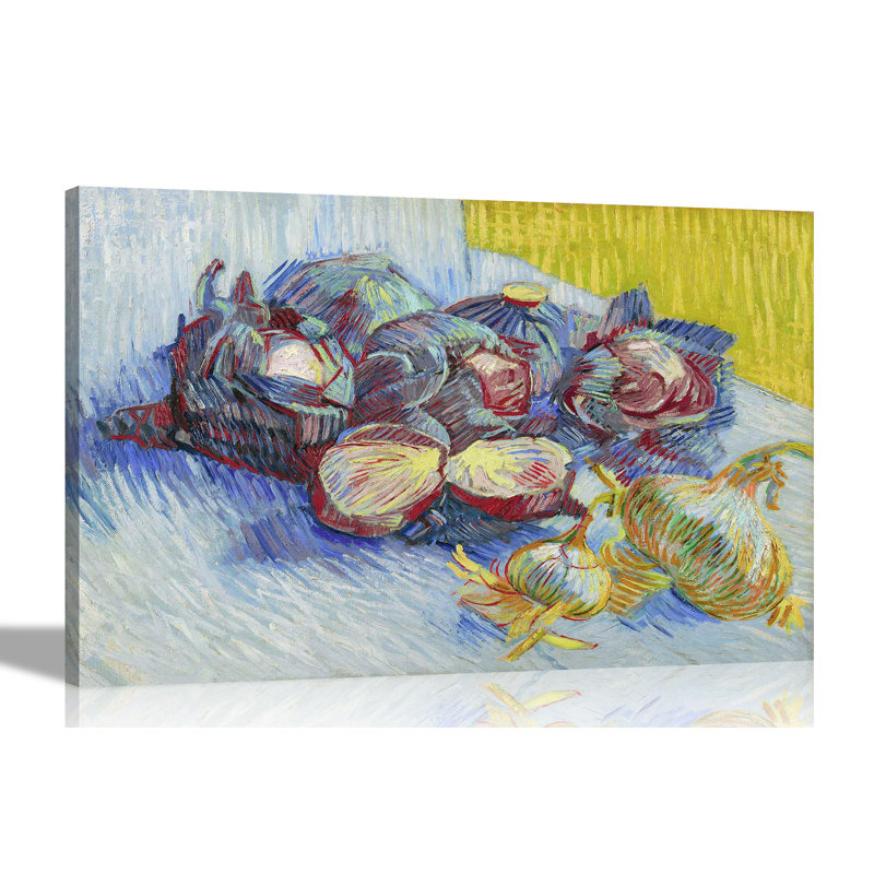 Red Cabbage And Onions by Vincent Van Gogh - Wrapped Canvas Painting, 76cm H x 101cm W x 18cm D