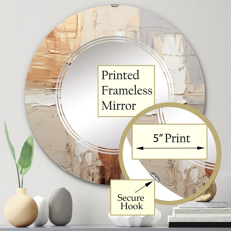 Dalfon - Miroir mural moderne rond, 24 po x 24 po