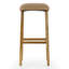 Tabouret de bar en cuir de teck beige Bonita-137135584-137135587