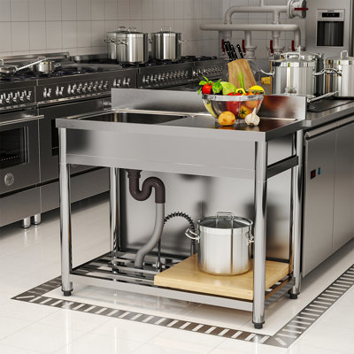 Belfry Kitchen Heideman 500mm W Single Bowl Stainless Steel Kitchen Sink with 1 Faucet Hole