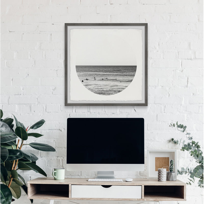 Waiting For The Big Wave - Single Picture Frame Print, 45cm H x 45cm W x 3.81cm D