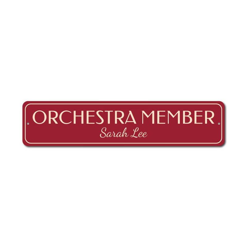 Enseigne personnalisée en aluminium Orchester, H 4 po x l 18 po x P 0,04 po