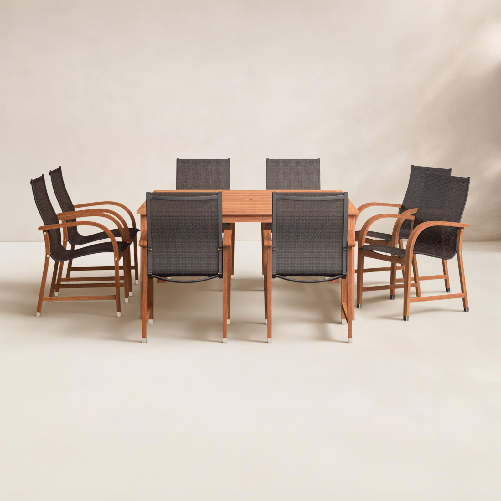 Anautica 59" Eucalyptus Patio Dining Set