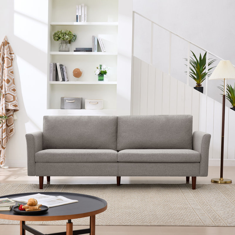 Cicero 204Cm Velvet Flared Arm Sofa, Gray