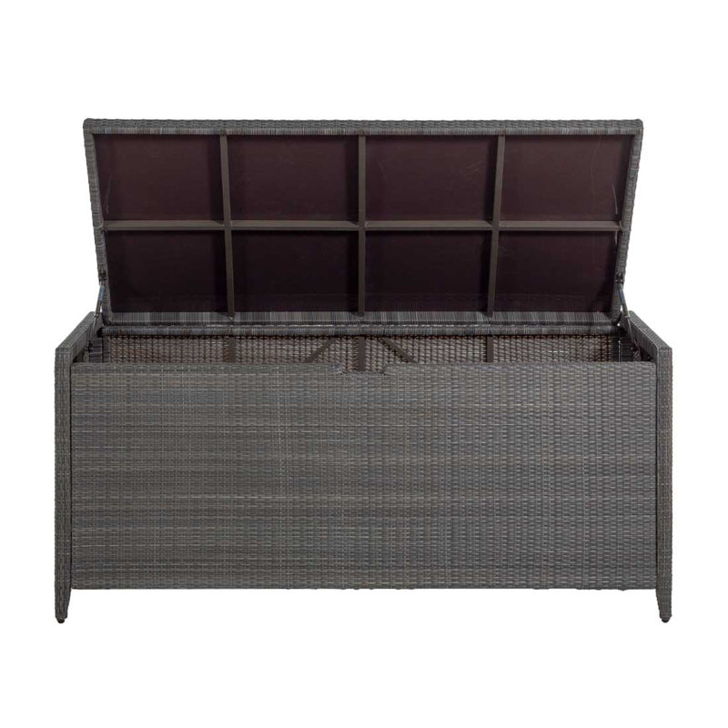 Summer Classics Water Resistant Wicker Deck Box, Black Walnut