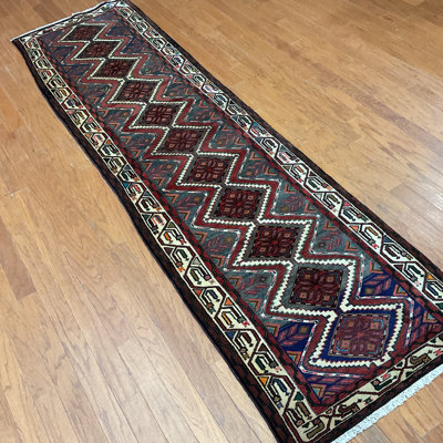  Handmade Hamadan Wool Runner