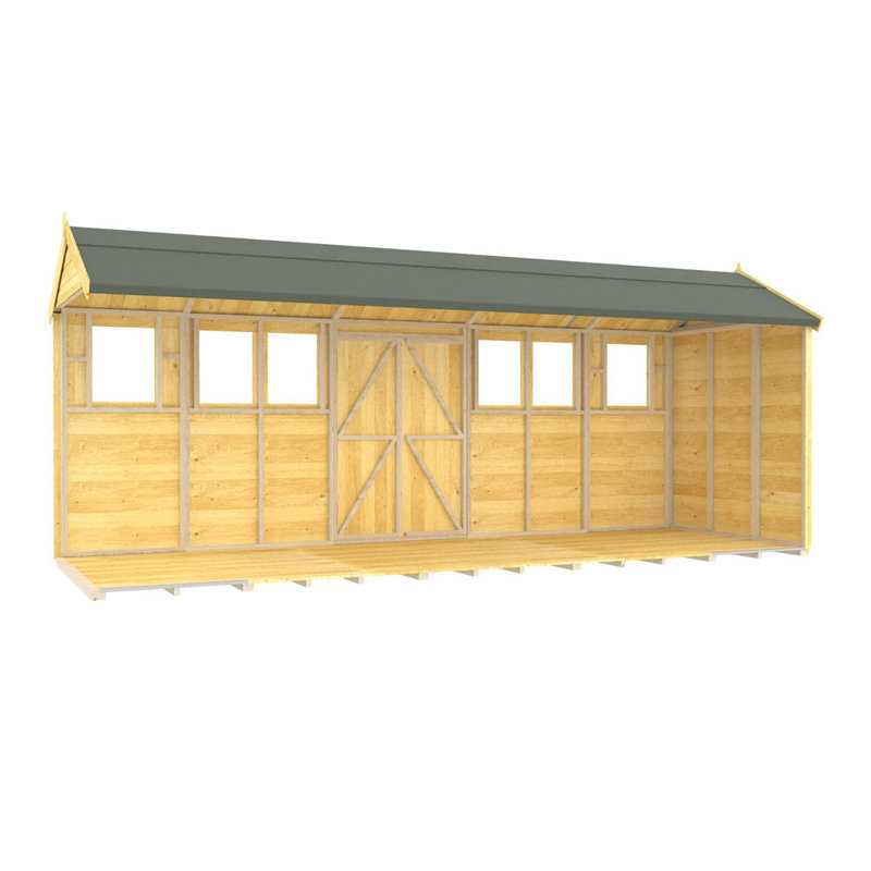 7ft x 18ft Apex Summer Shed